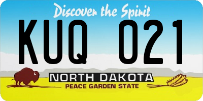 ND license plate KUQ021