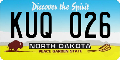 ND license plate KUQ026