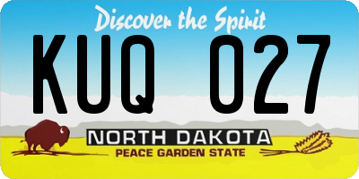ND license plate KUQ027