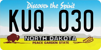 ND license plate KUQ030