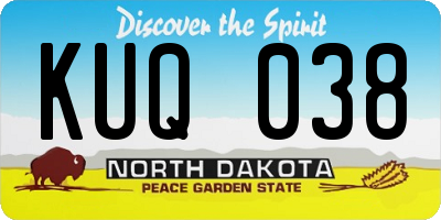 ND license plate KUQ038