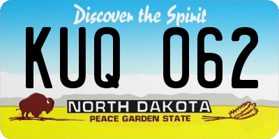 ND license plate KUQ062