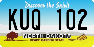 ND license plate KUQ102