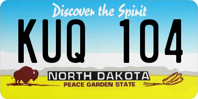 ND license plate KUQ104