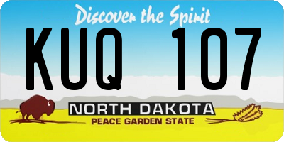 ND license plate KUQ107