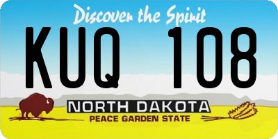 ND license plate KUQ108