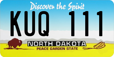 ND license plate KUQ111