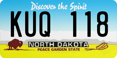 ND license plate KUQ118