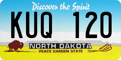 ND license plate KUQ120
