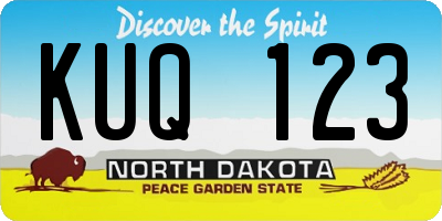 ND license plate KUQ123
