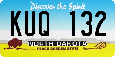 ND license plate KUQ132