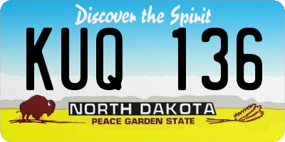 ND license plate KUQ136
