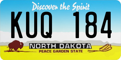 ND license plate KUQ184