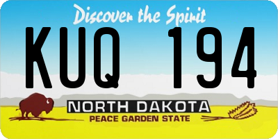 ND license plate KUQ194