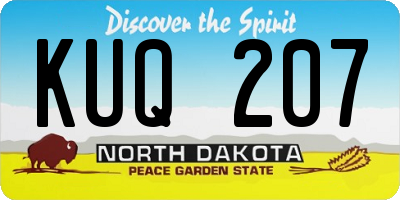 ND license plate KUQ207