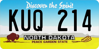 ND license plate KUQ214