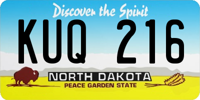 ND license plate KUQ216