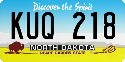 ND license plate KUQ218