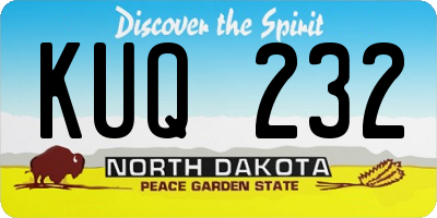 ND license plate KUQ232