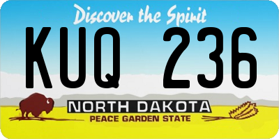 ND license plate KUQ236