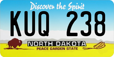 ND license plate KUQ238