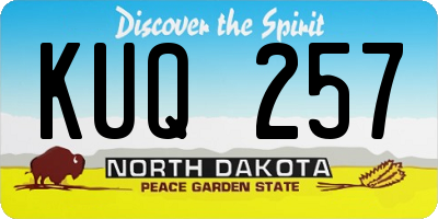 ND license plate KUQ257