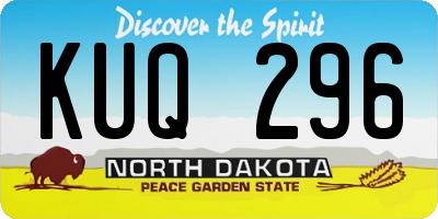 ND license plate KUQ296