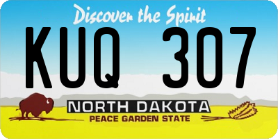 ND license plate KUQ307