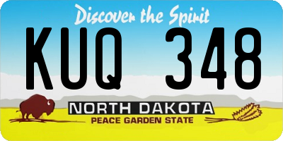 ND license plate KUQ348