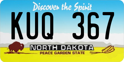ND license plate KUQ367