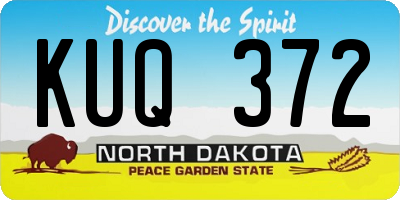 ND license plate KUQ372