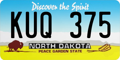 ND license plate KUQ375