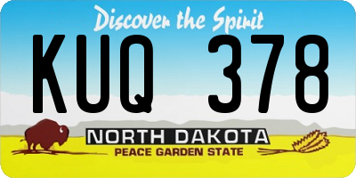ND license plate KUQ378