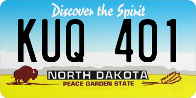 ND license plate KUQ401