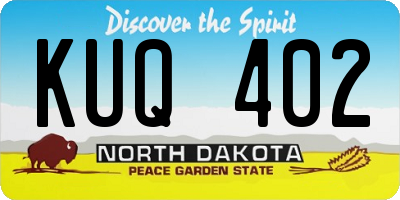 ND license plate KUQ402