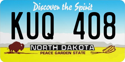 ND license plate KUQ408