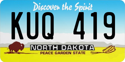 ND license plate KUQ419