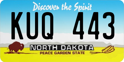ND license plate KUQ443