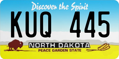 ND license plate KUQ445