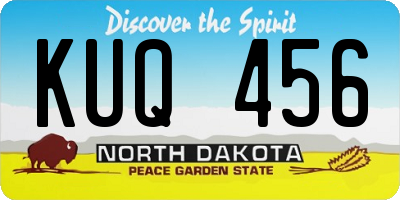 ND license plate KUQ456
