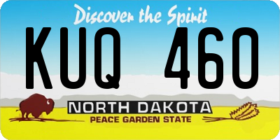 ND license plate KUQ460