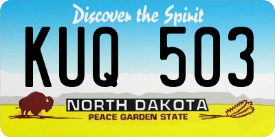 ND license plate KUQ503