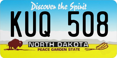 ND license plate KUQ508