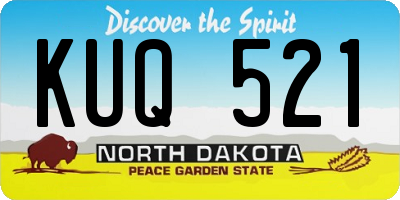 ND license plate KUQ521