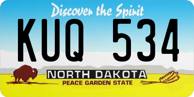 ND license plate KUQ534