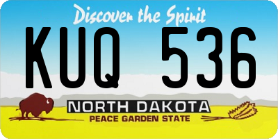 ND license plate KUQ536