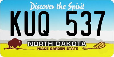 ND license plate KUQ537