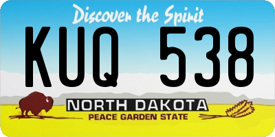 ND license plate KUQ538