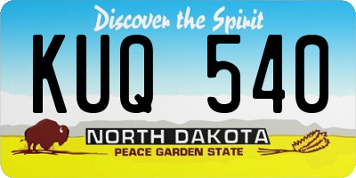 ND license plate KUQ540