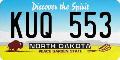 ND license plate KUQ553